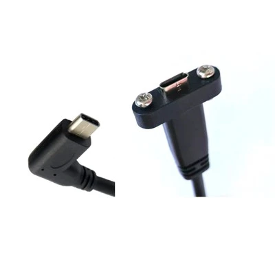 Kabel USB C za pritrditev na industrijsko ploščo pod pravim kotom